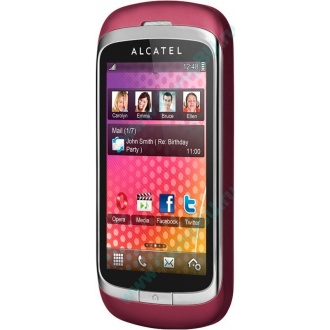 Красно-розовый телефон Alcatel One Touch 818 (Кызыл)